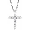 Pompeii3 1/4 Ct Diamond Cross Pendant Necklace 18" 14k White Gold Ex3 Lab Grown In Multi