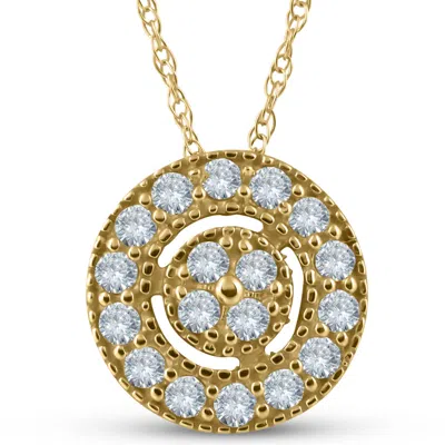 Pompeii3 1/4 Ct Diamond Pave Halo Pendant Yellow Gold Womens Necklace & 18" Chain In Multi