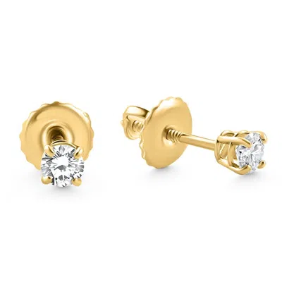 Pompeii3 1/4 Ct Diamond Screw Back Studs 14k Yellow Gold Lab Grown Eco Friendly
