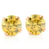 Pompeii3 1/4 Ct T. W. Fancy Canary Yellow Lab Diamond Studs 14k Yellow Gold Lab Grown In Multi