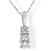 Pompeii3 1/4 Cttw Three Stone 3 Diamond White Gold Pendant Necklace In Multi