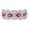 Pompeii3 1.43ct Ruby & Diamond Ring 10k White Gold Lab Grown Size: 7 In Metallic