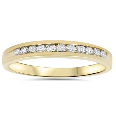 Pompeii3 1/4ct 14k Yellow Gold Diamond Wedding Guard Stack Ring In Multi