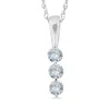 Pompeii3 1/4ct 3 Stone Round Three Diamond Pendant Necklace 14k White Gold In Multi