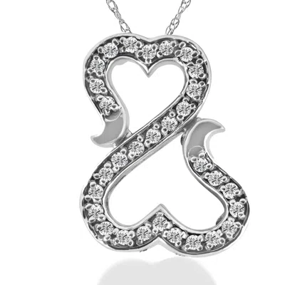 Pompeii3 1/4ct "amore" Diamond Heart Pendant 10k White Gold In Multi
