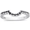 Pompeii3 1/4ct Black Diamond Curved Ring 14k White Gold In Black