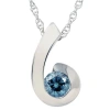 Pompeii3 1/4ct Blue Diamond Solitaire Pendant 14k White Gold In Multi