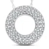 Pompeii3 1/4ct Circle Of Life Puff Diamond Eternity Pave Pendant 14k White Gold In Silver