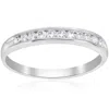 Shop Pompeii3 1/4ct Diamond 10k White Gold Wedding Anniversary Guard Ring In Silver