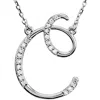 Pompeii3 1/4ct Diamond "c" Initial Pendant 18" Necklace 14k White Gold In Multi