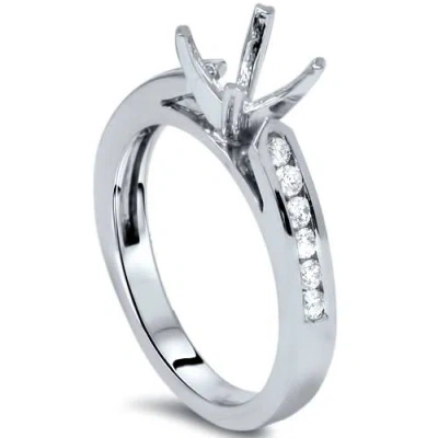 Pompeii3 1/4ct Diamond Channel Set Mount Ring 14k White Gold In Silver