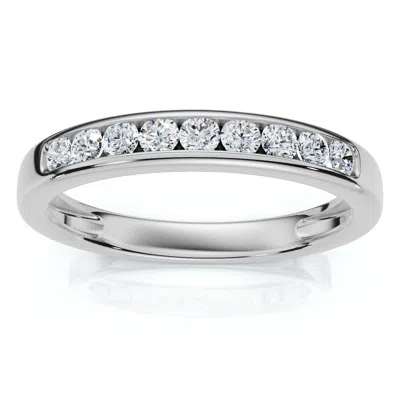 Pompeii3 1/4ct Diamond Channel Set Wedding Stackable Band 14k Gold Or Platinum Lab Grown In Metallic