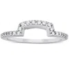 Pompeii3 1/4ct Diamond Curved Contour Guard Band Womens Wedding Ring 14k White Gold In Silver
