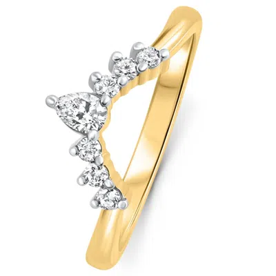 Pompeii3 1/4ct Diamond Curved Wedding Anniversary Engagement Guard Ring Gold Lab Grown In Multi