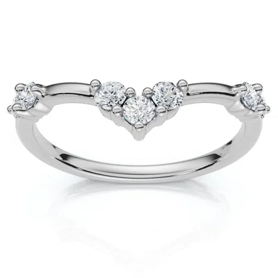 Pompeii3 1/4ct Diamond Diamond Guard Wedding Ring 14k Gold Or Platinum Lab Grown Ef/vs In Metallic