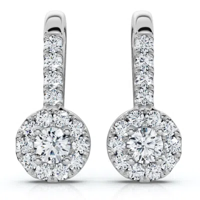 Pompeii3 1/4ct Diamond Drop Earrings 14k White Gold In Gray