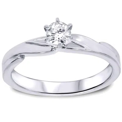 Pompeii3 1/4ct Diamond Engagement Wedding Ring Set 10k White Gold Size Selectable In Metallic