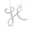 Pompeii3 1/4ct Diamond "h" Initial Pendant 18" Necklace 14k White Gold In Silver