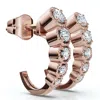 Pompeii3 1/4ct Diamond Hoops J Shape Huggie Gold Lab Grown In Multi
