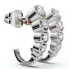 Pompeii3 1/4ct Diamond Hoops J Shape Huggie Gold Lab Grown In White