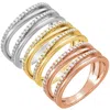 Pompeii3 1/4ct Diamond Multirow Ring Available In 14k White, Yellow Or Rose Gold In Silver