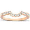 Pompeii3 1/4ct Diamond Notched Guard Ring Enhancer 14k Rose Gold In Multi