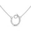 Pompeii3 1/4ct Diamond "o" Initial Pendant 18" Necklace 14k White Gold In Metallic