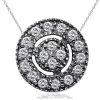 Pompeii3 1/4ct Diamond Pave Halo Pendant 14k Black Gold Womens Necklace & 18" Chain In Multi