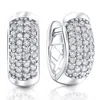 Pompeii3 1/4ct Diamond Pave Huggie Hoops Tiny Women's Earrings White Gold 1/3" Tall In Multi
