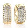 Pompeii3 1/4ct Diamond Pave Huggie Hoops Tiny Women's Earrings Yellow Gold 1/3" Tall In Multi