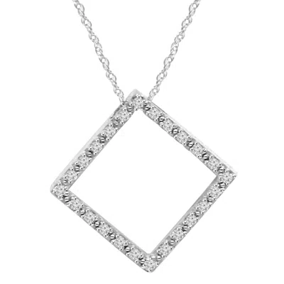 Pompeii3 1/4ct Diamond Pendant 10k White Gold 7/8" Tall In Silver