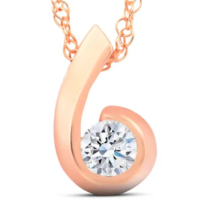 Pompeii3 1/4ct Diamond Pendant 14k Rose Gold In Multi