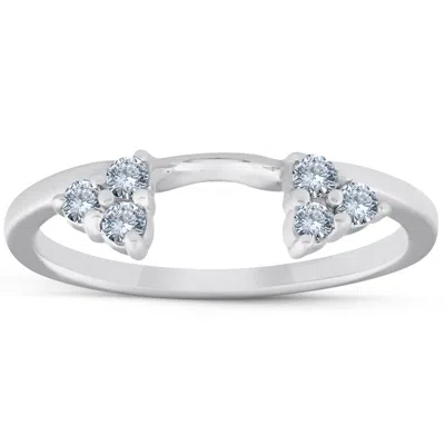 Pompeii3 1/4ct Diamond Ring Enhancer Wedding Ring 14k White Gold In Silver