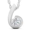 Pompeii3 1/4ct Diamond Round Solitaire Pendant & Necklace 14k White Gold In Multi