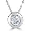 Pompeii3 1/4ct Diamond Solitaire Pendant Women's 14k White Gold Bezel Pendant Lab Grown In Multi