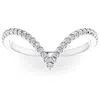 Pompeii3 1/4ct Diamond V Shape Ring Contour Stackable Band In White, Yellow, Or Rose Gold In Multi