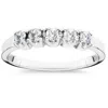 Pompeii3 1/4 Ct Five Stone Ex3 Lab Grown Diamond Wedding Ring 14k White Gold (h-i,si2-i1) In Multi