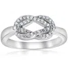 Pompeii3 1/4ct Diamond Womens Knot Everlong 14k White Gold Right Hand Band Ring In Silver
