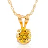 Pompeii3 1/4ct Fancy Canary Yellow Diamond Lab Grown Pendant 14k Yellow Gold Necklace In Multi