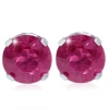 Pompeii3 1/4ct Genuine Ruby Studs 14k White Gold In Multi