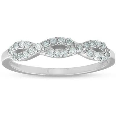 Pompeii3 1/4ct Infinity Diamond Wedding Stackable Ring 14k White Gold In Multi