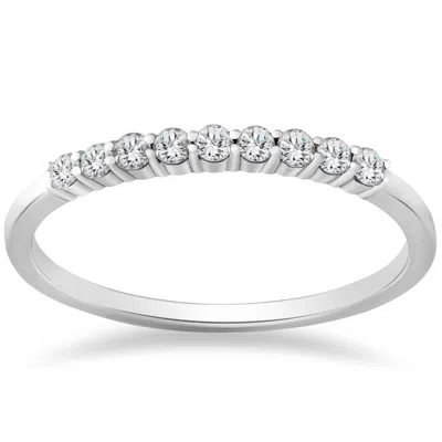 Pompeii3 1/4ct Lab Created Diamond Wedding Stackable Ring 14k White Gold In Multi