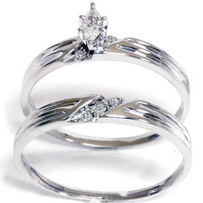 Pompeii3 1/4ct Marquise Pave Diamond Ring Set 14k White Gold In Multi