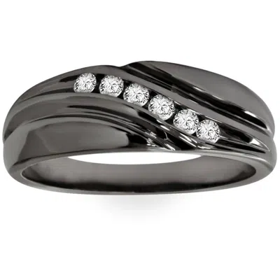 Pompeii3 1/4ct Men's Black Diamond Ring In Black Gold In Multi