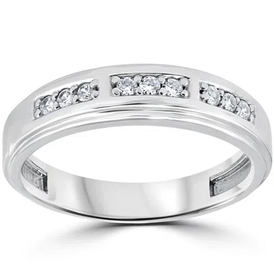 Pompeii3 1/4ct Mens Round Diamond Polished Wedding Ring 10k White Gold In Purple
