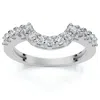 Pompeii3 1/4ct Notched Diamond Guard Anniversary Ring 14k Gold Lab Grown In Metallic
