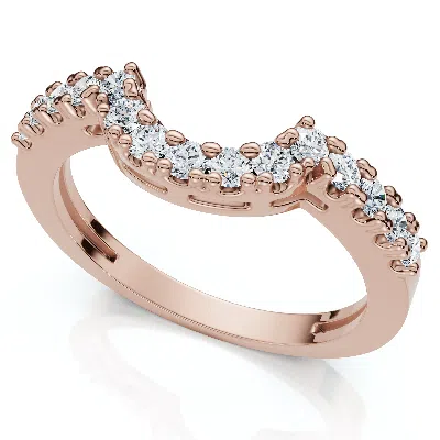 Pompeii3 1/4ct Notched Diamond Guard Anniversary Ring 14k Gold Lab Grown In Pattern