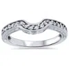 Pompeii3 1/4ct Notched Wedding Ring Curved Antique Like Enhancer In Silver