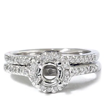 Pompeii3 1/4ct Pave Halo Diamond Mount Engagement Ring Setting In Multi