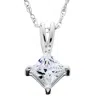 Pompeii3 1/4ct Princess Cut Solitaire Diamond Pendant 14k White Gold In Silver